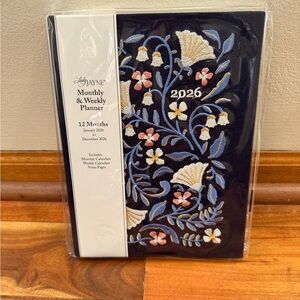 Lady Jayne 2026 Monthly & Weekly Planner  January- Dec 2026- Blue/ Pink 10x8”